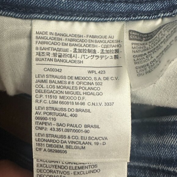 Levis Womens 529 Curvy Bootcut Jeans W27 L30 Medium Wash Distressed Denim - Picture 8 of 10